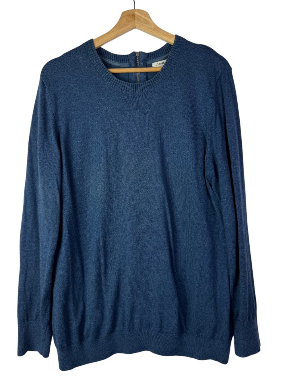 LL Bean Blue Crewneck Cotton Long Sleeve Sweater XL